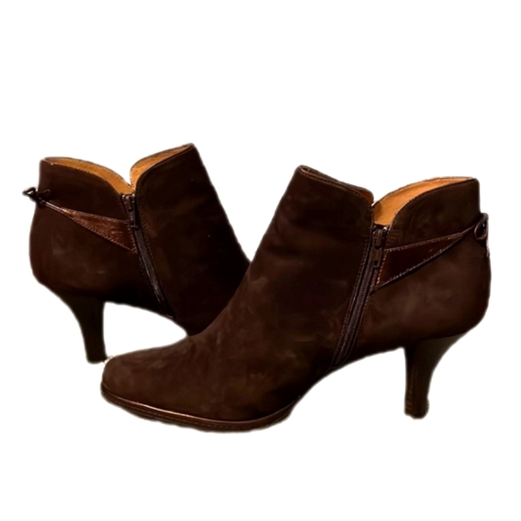 Sofft Shoes - Sofft Ankle Boots Women's 12 Brown Suede 3 Inch Heel Inside Zip Comfy Shoeties